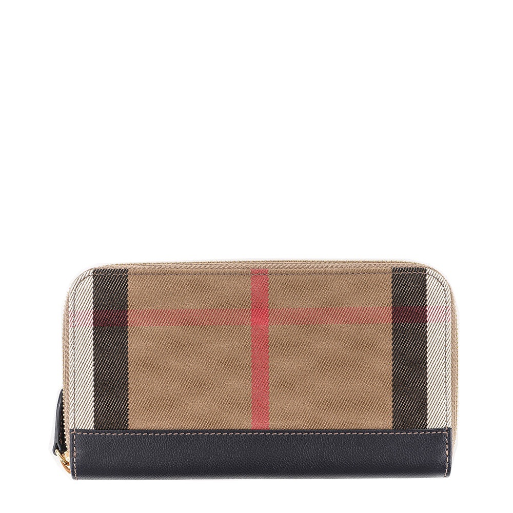 Burberry long zip wallet ebony brown NWT